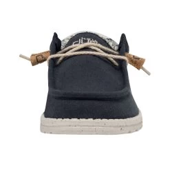 Wally Break Stitch - Navy -Online Shoe Store 110792568 WALLY LINEN NATURAL NAVY LEFT 4 1