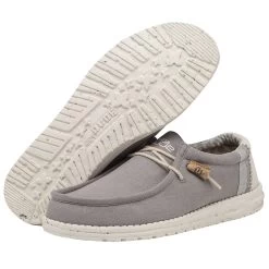 Wally Break Stitch - Grey -Online Shoe Store 110793297 WALLY LINEN NATURAL GREY LEFT 3 1
