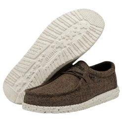 Wally Linen - Dark Brown -Online Shoe Store 112471628 WALLY ECO LINEN DARK BROWN LEFT 3