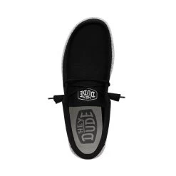 Wally Slub Canvas - Black -Online Shoe Store 40009 001 WALLYSLUBCANVAS BLACK LEFTTOP