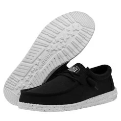 Wally Slub Canvas - Black -Online Shoe Store 40009 001 WALLYSLUBCANVAS BLACK PAIRBOTTOM