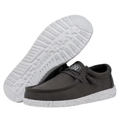 Wally Slub Canvas - Dark Grey 10 Wally Slub Canvas - Dark Grey -Online Shoe Store 40009 029 WALLYSLUBCANVAS DARKGREY PAIRBOTTOM