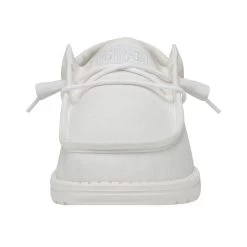 Wally Slub Canvas - White 11 Wally Slub Canvas - White -Online Shoe Store 40009 100 WALLYSLUBCANVAS WHITE LEFTFRONT