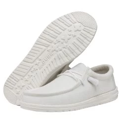 Wally Slub Canvas - White 10 Wally Slub Canvas - White -Online Shoe Store 40009 100 WALLYSLUBCANVAS WHITE PAIRBOTTOM