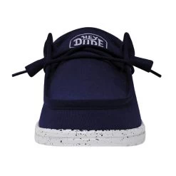 Wally Slub Canvas - Navy -Online Shoe Store 40009 410 WALLY SLUB CANVAS NAVY LEFT FRONT
