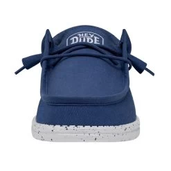 Wally Slub Canvas - True Blue -Online Shoe Store 40009 428 WALLYSLUBCANVAS TRUEBLUE LEFTFRONT