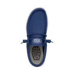 Wally Slub Canvas - True Blue -Online Shoe Store 40009 428 WALLYSLUBCANVAS TRUEBLUE LEFTTOP