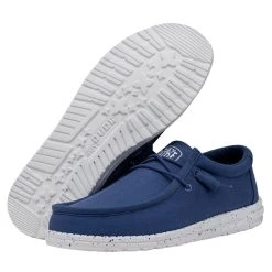 Wally Slub Canvas - True Blue -Online Shoe Store 40009 428 WALLYSLUBCANVAS TRUEBLUE PAIRBOTTOM