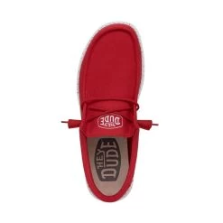 Wally Slub Canvas - Red -Online Shoe Store 40009 610 WALLYSLUBCANVAS RED LEFTTOP