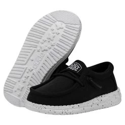 Wally Toddler Slub Canvas - Black -Online Shoe Store 40029 001 WALLYTODDLERSLUBCANVAS BLACK PAIRBOTTOM