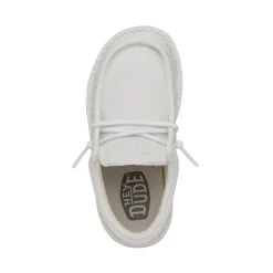 Wally Toddler Slub Canvas - White -Online Shoe Store 40029 100 WALLYTODDLERSLUBCANVAS WHITE LEFTTOP