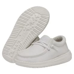 Wally Toddler Slub Canvas - White -Online Shoe Store 40029 100 WALLYTODDLERSLUBCANVAS WHITE PAIRBOTTOM