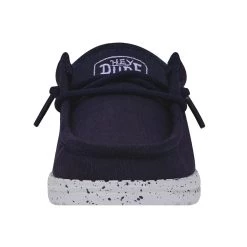 Wally Toddler Slub Canvas - Navy -Online Shoe Store 40029 410 WALLYTODDLERSLUBCANVAS NAVY LEFTFRONT