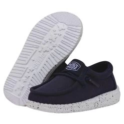 Wally Toddler Slub Canvas - Navy -Online Shoe Store 40029 410 WALLYTODDLERSLUBCANVAS NAVY PAIRBOTTOM