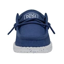 Wally Toddler Slub Canvas - True Blue -Online Shoe Store 40029 428 WALLYTODDLERSLUBCANVAS TRUEBLUE LEFTFRONT