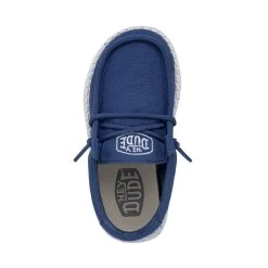 Wally Toddler Slub Canvas - True Blue -Online Shoe Store 40029 428 WALLYTODDLERSLUBCANVAS TRUEBLUE LEFTTOP