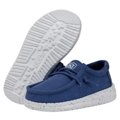 Wally Toddler Slub Canvas - True Blue -Online Shoe Store 40029 428 WALLYTODDLERSLUBCANVAS TRUEBLUE PAIRBOTTOM
