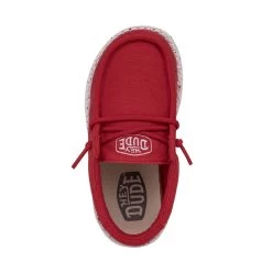 Wally Toddler Slub Canvas - Red -Online Shoe Store 40029 610 WALLYTODDLERSLUBCANVAS RED LEFTTOP