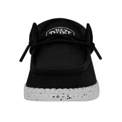 Wally Youth Slub Canvas - Black -Online Shoe Store 40044 001 WALLYYOUTHSLUBCANVAS BLACK LEFTFRONT