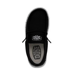 Wally Youth Slub Canvas - Black -Online Shoe Store 40044 001 WALLYYOUTHSLUBCANVAS BLACK LEFTTOP