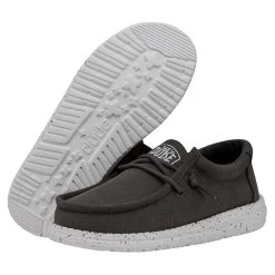 Wally Youth Slub Canvas - Dark Grey -Online Shoe Store 40044 029 WALLYYOUTHSLUBCANVAS DARKGREY PAIRBOTTOM
