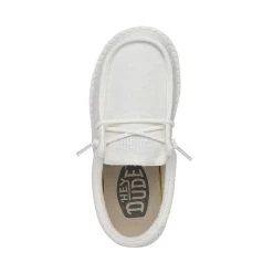 Wally Youth Slub Canvas - White -Online Shoe Store 40044 100 WALLYYOUTHSLUBCANVAS WHITE LEFTTOP