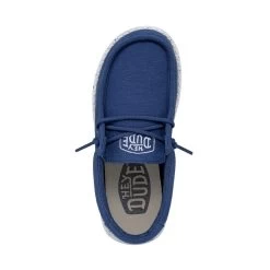 Wally Youth Slub Canvas - True Blue -Online Shoe Store 40044 428 WALLYYOUTHSLUBCANVAS TRUEBLUE LEFTTOP