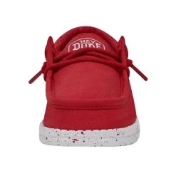 Wally Youth Slub Canvas - Red -Online Shoe Store 40044 610 WALLYYOUTHSLUBCANVAS RED LEFTFRONT