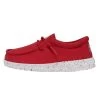 Wally Youth Slub Canvas - Red -Online Shoe Store 40044 610 WALLYYOUTHSLUBCANVAS RED LEFTSIDE