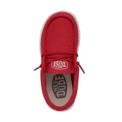 Wally Youth Slub Canvas - Red -Online Shoe Store 40044 610 WALLYYOUTHSLUBCANVAS RED LEFTTOP