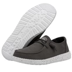 Wendy Slub Canvas - Dark Grey -Online Shoe Store 40063 029 WENDY SLUB CANVAS DARK GREY LEFT 3