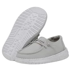 Wendy Toddler Slub Canvas - Light Grey -Online Shoe Store 40144 007 WENDYTODDLERSLUBCANVAS LIGHTGREY PAIRBOTTOM