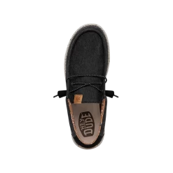 Wally Washed Canvas - Black 13 Wally Washed Canvas - Black -Online Shoe Store FW23 M 40296 001 WALLY WASHED CANVAS BLACK LEFT TOP