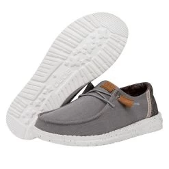 Wendy Washed Canvas - Grey -Online Shoe Store FW23 W 40297 030 WENDY WASHED CANVAS GREY LEFT PAIROUTSOLE
